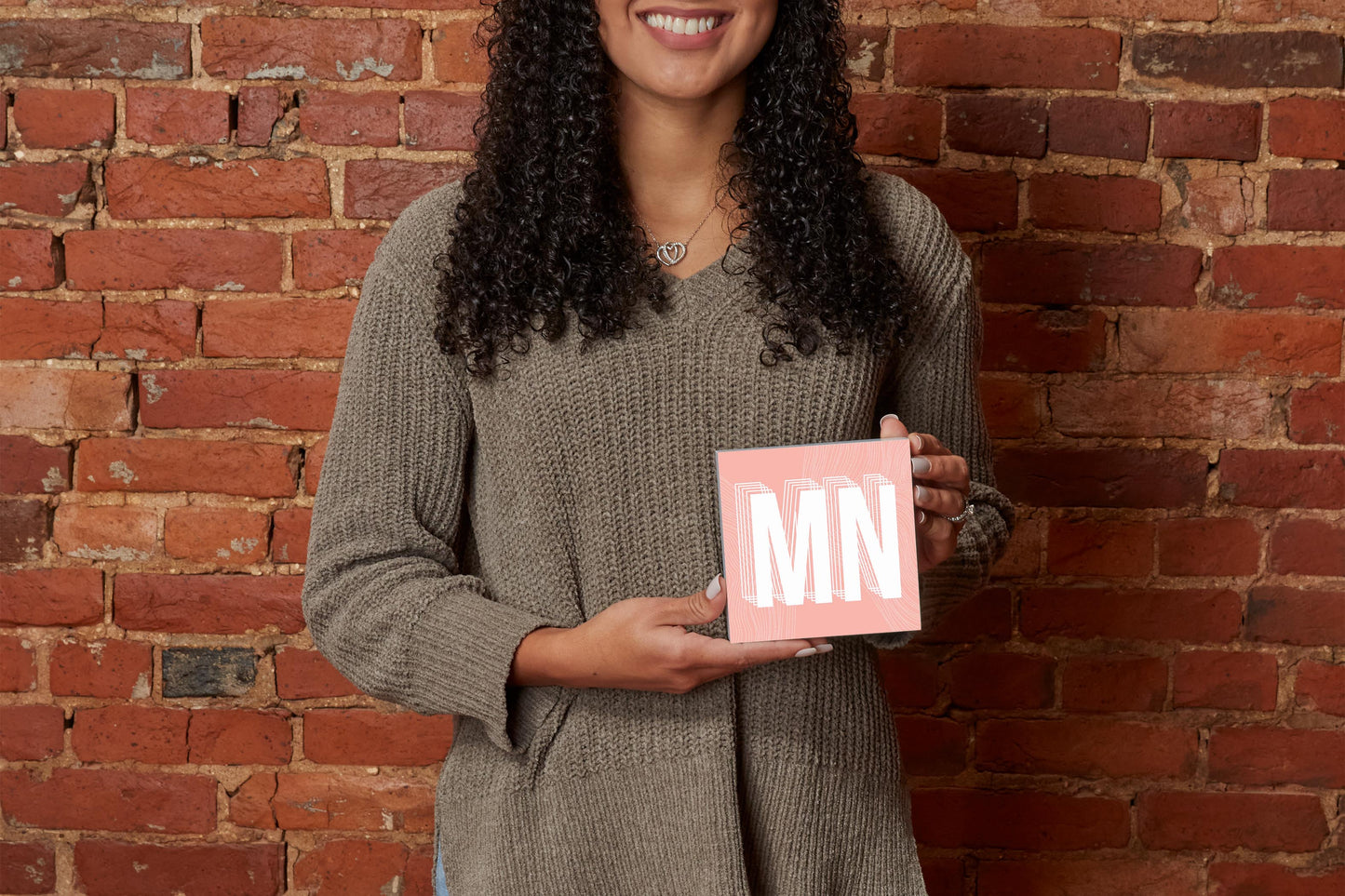 Boho Color Abbreviated On Pink Minnesota | Wood Block | Eaches | Min 4