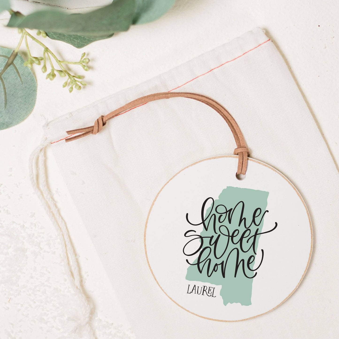 Custom Ornament, Home Sweet Home, Wood Ornament