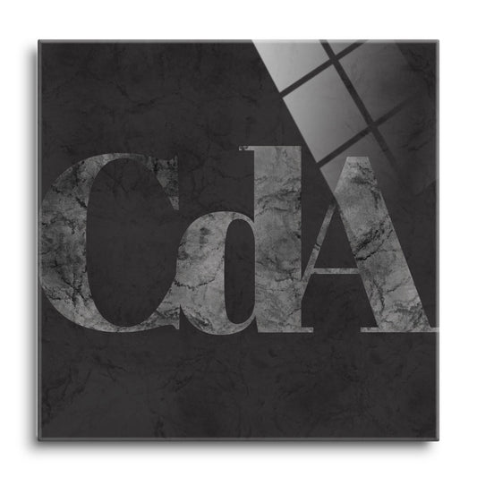 Minimalist B&W Idaho Cda Black Initials | Hi-Def Glass Art | Eaches | Min 1