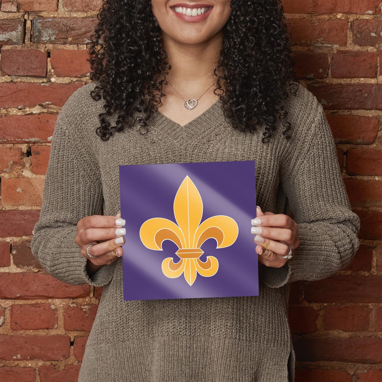 Purple Gold Louisiana Fleur De Lis | Hi-Def Glass Art | Eaches | Min 2