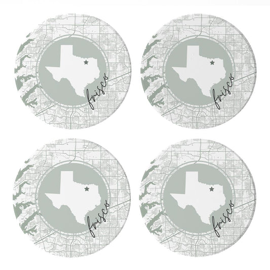 Vintage Groove State Star Map Texas Frisco