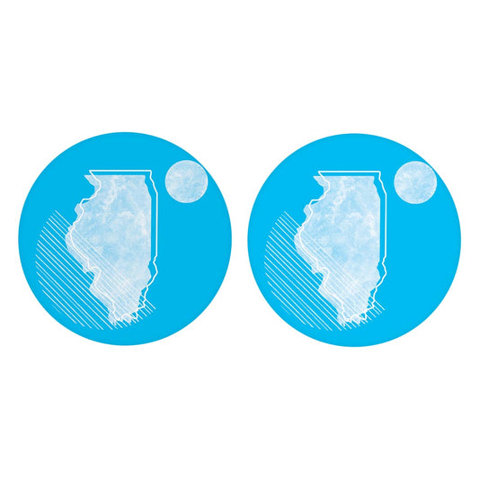 Bright Modern Geometric On Blue Illinois | Absorbent Car Coasters | Set of 2 | Min 4