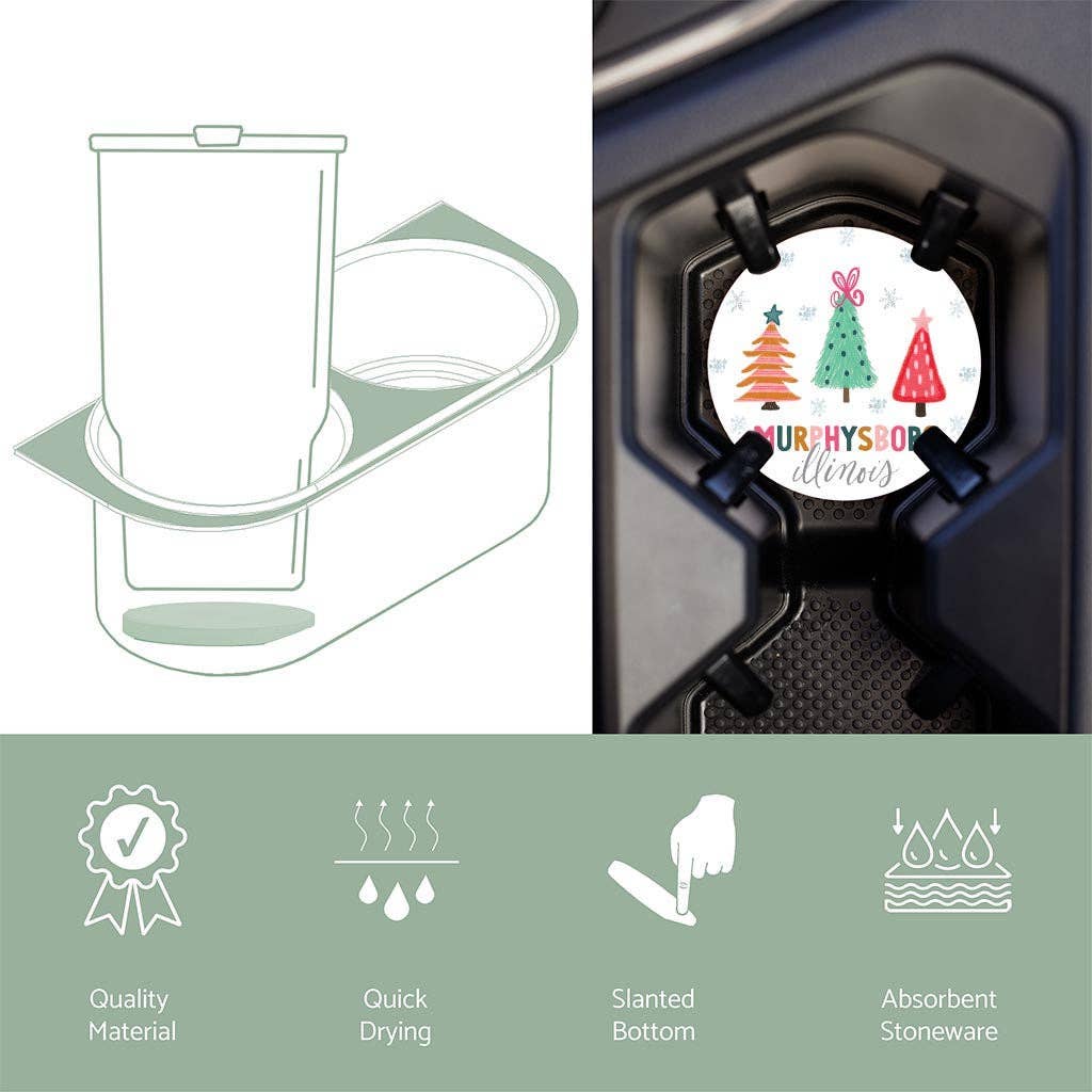 Car Coaster, Christmas Decor, Car Accessories, Custom Gift