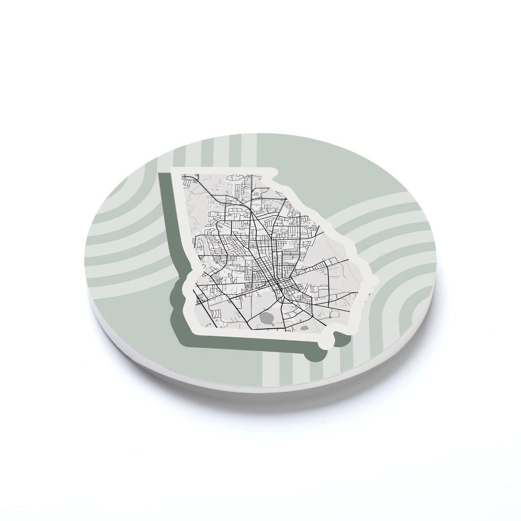 Vintage Groove Light Green Map Georgia Valdosta | 2.65x2.65