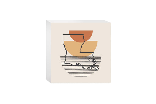 Vintage Groove Shape Stack Louisiana | Wood Block | Eaches | Min 4