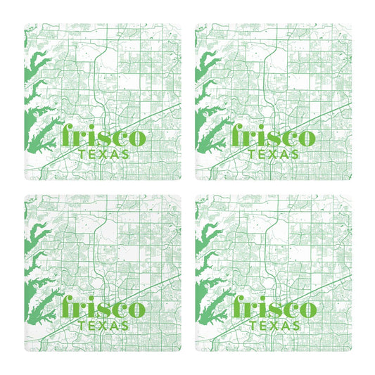 Bright Modern Green Map Texas Frisco