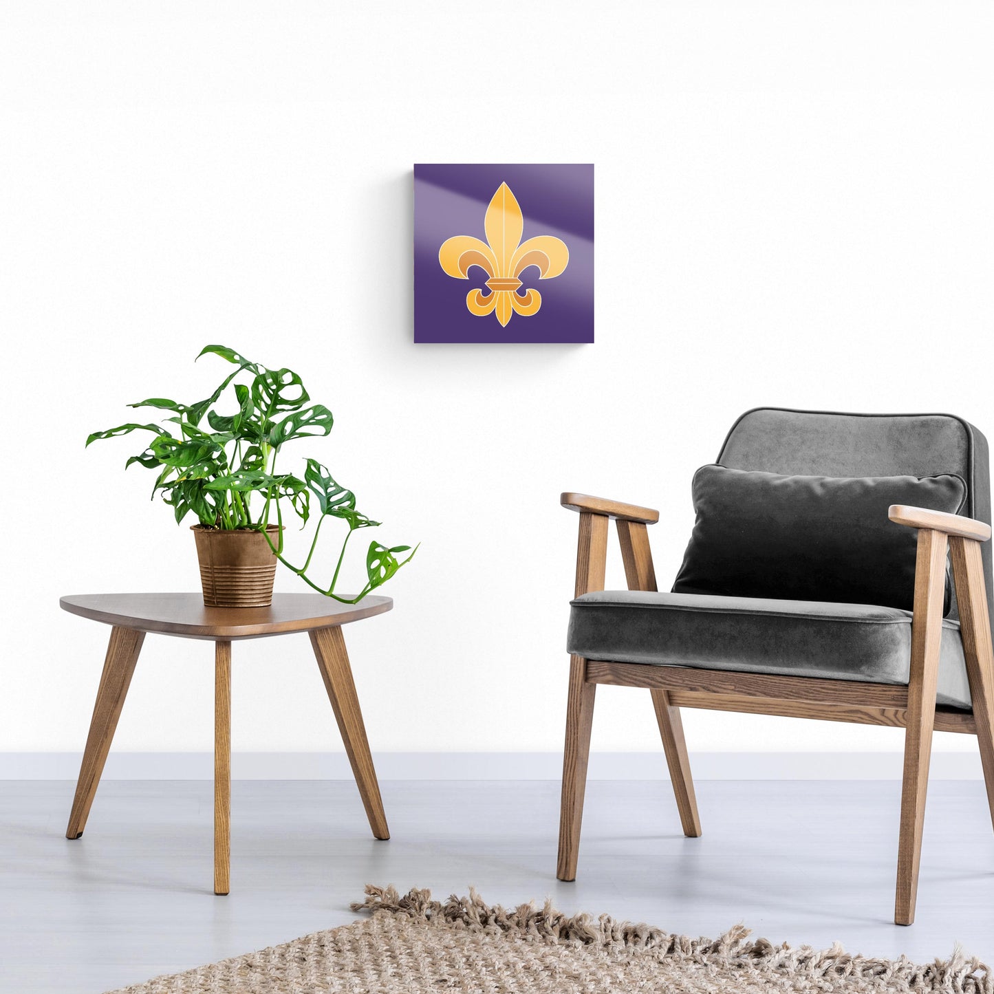 Purple Gold Louisiana Fleur De Lis | Hi-Def Glass Art | Eaches | Min 1