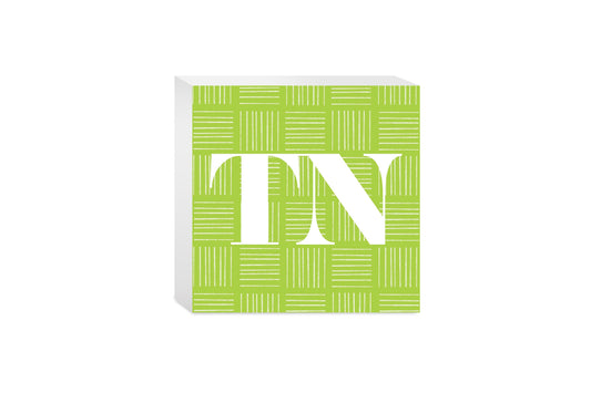 Bright Modern Abbreviated On Green Tennessee | Wood Block | Eaches | Min 4