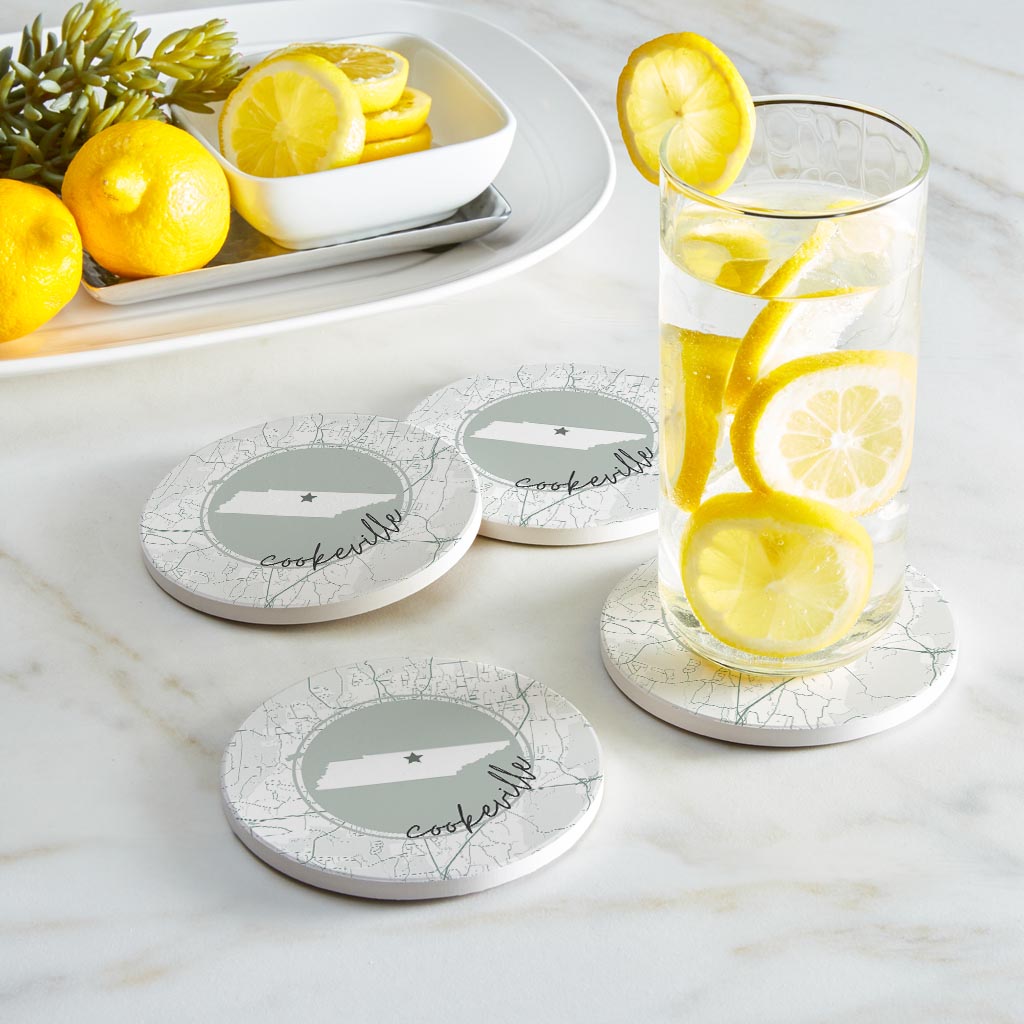 Vintage Groove Half Circle Cookeville Tennessee | Absorbent Coasters | Set of 4 | Min 2