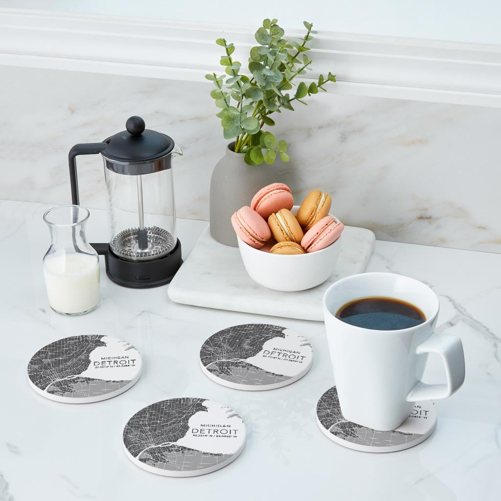 Grey Detroit Michigan Map & Coordinates | 4x4