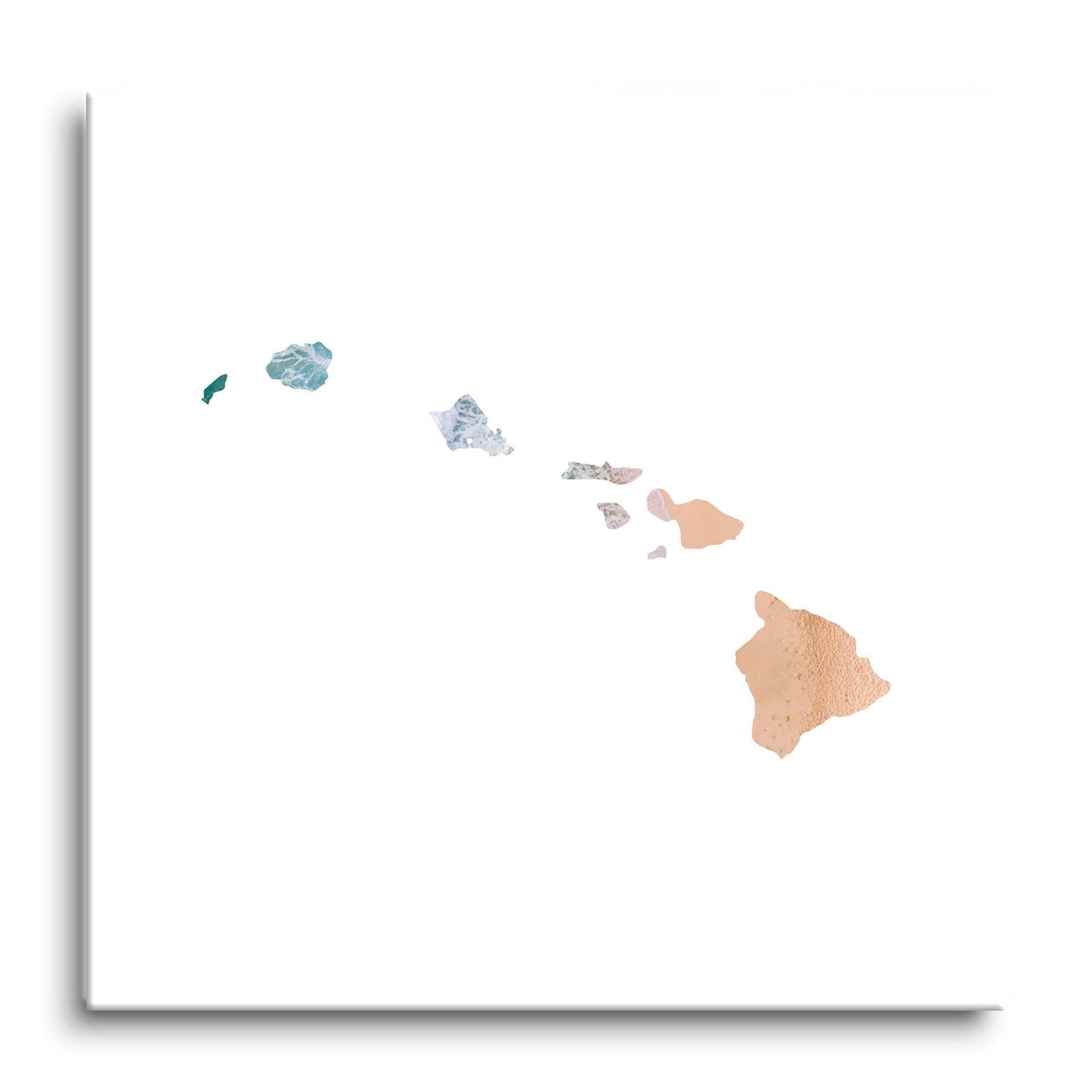 Hawaii State Shape Picture 12x12 Glass Plaque