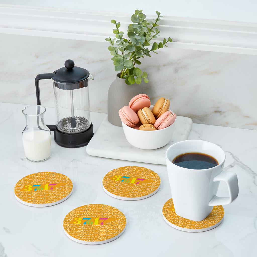 Bright Modern State Script Orange Tennessee Blountville | Absorbent Coasters | Set of 4 | Min 2