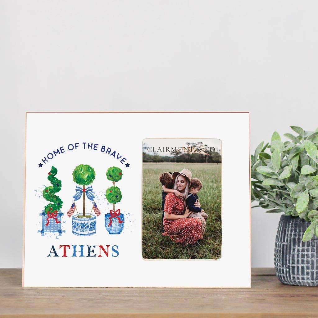 Picture Frame, Patriotic Decor, 4th of July, Custom City