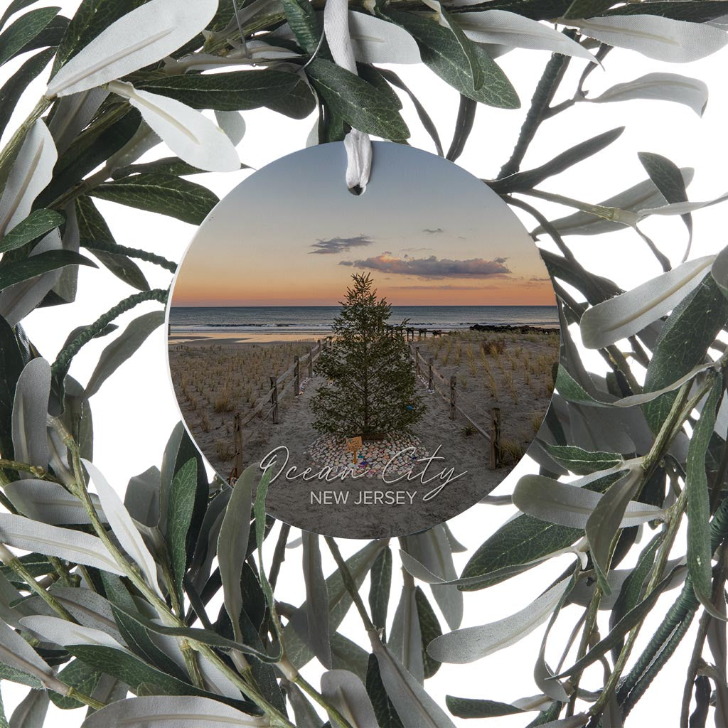 OCNJ North St Christmas Tree Ornament | Wood Ornament | Eaches | Min 6