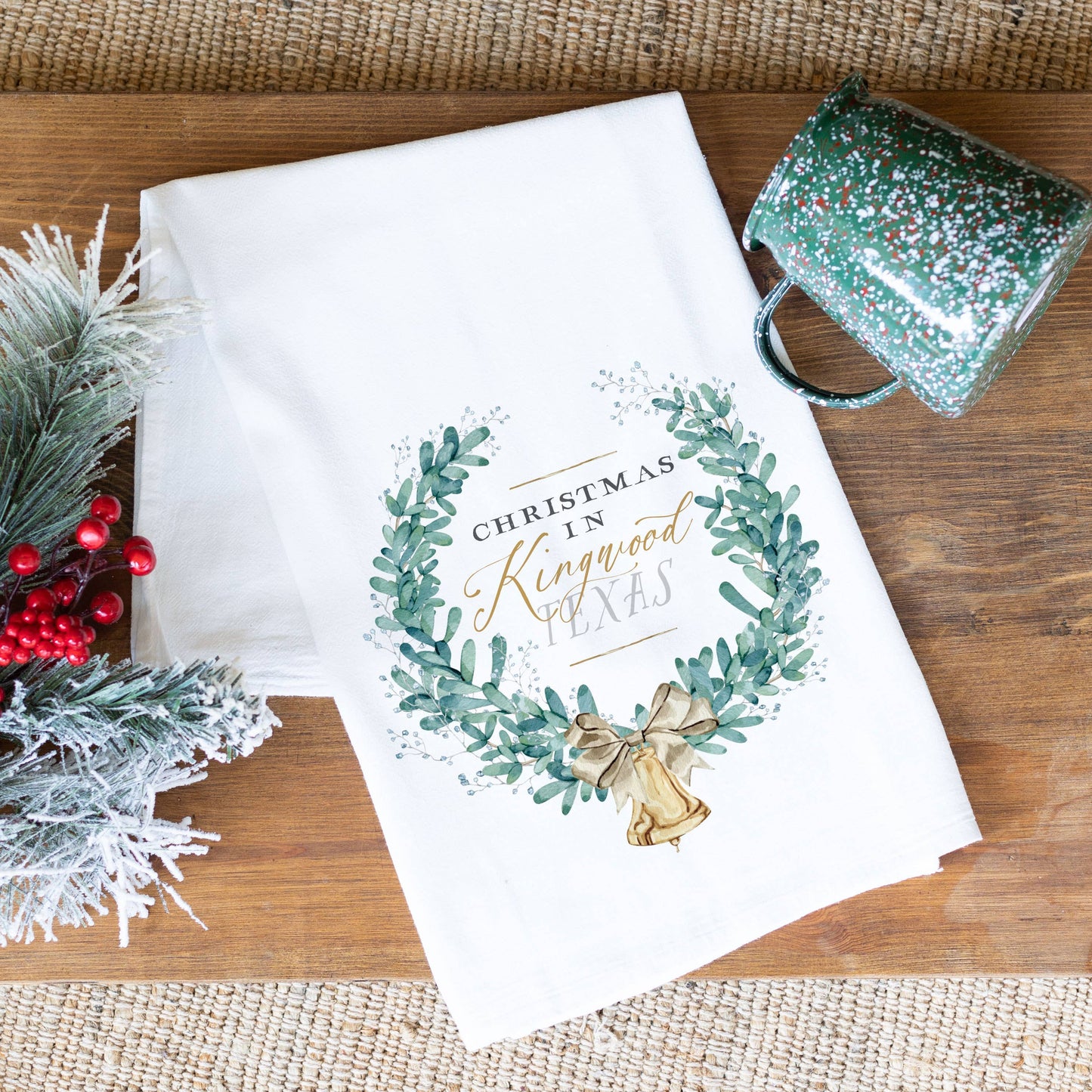 Custom Tea Towel, Classic City Christmas, Tea Towels