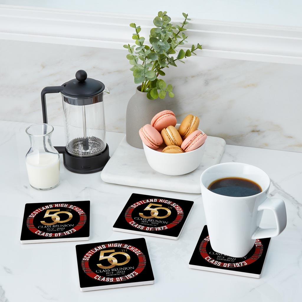 Scotland High School| Absorbent Coasters | Set of 4 | Min 2
