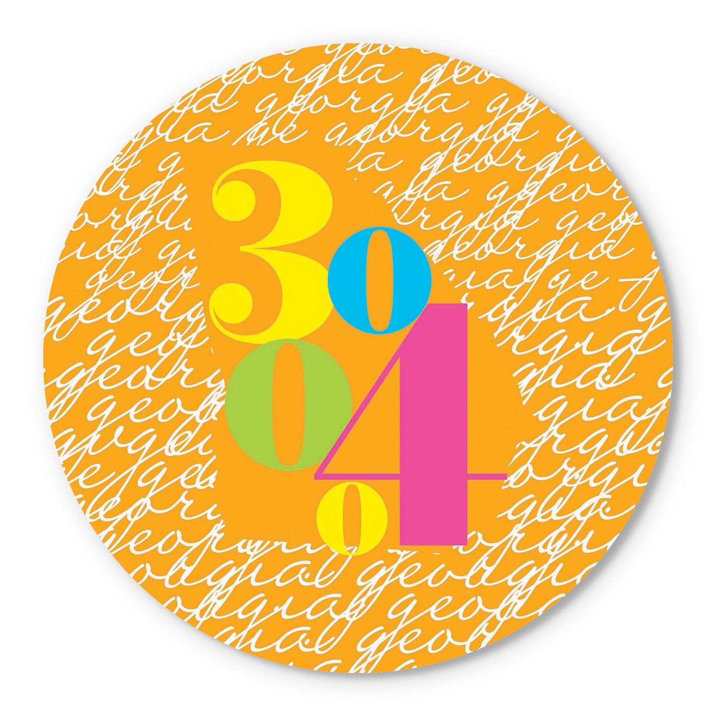 Bright Modern State Script Orange Georgia Atlanta | Wood Sign | Eaches | Min 1