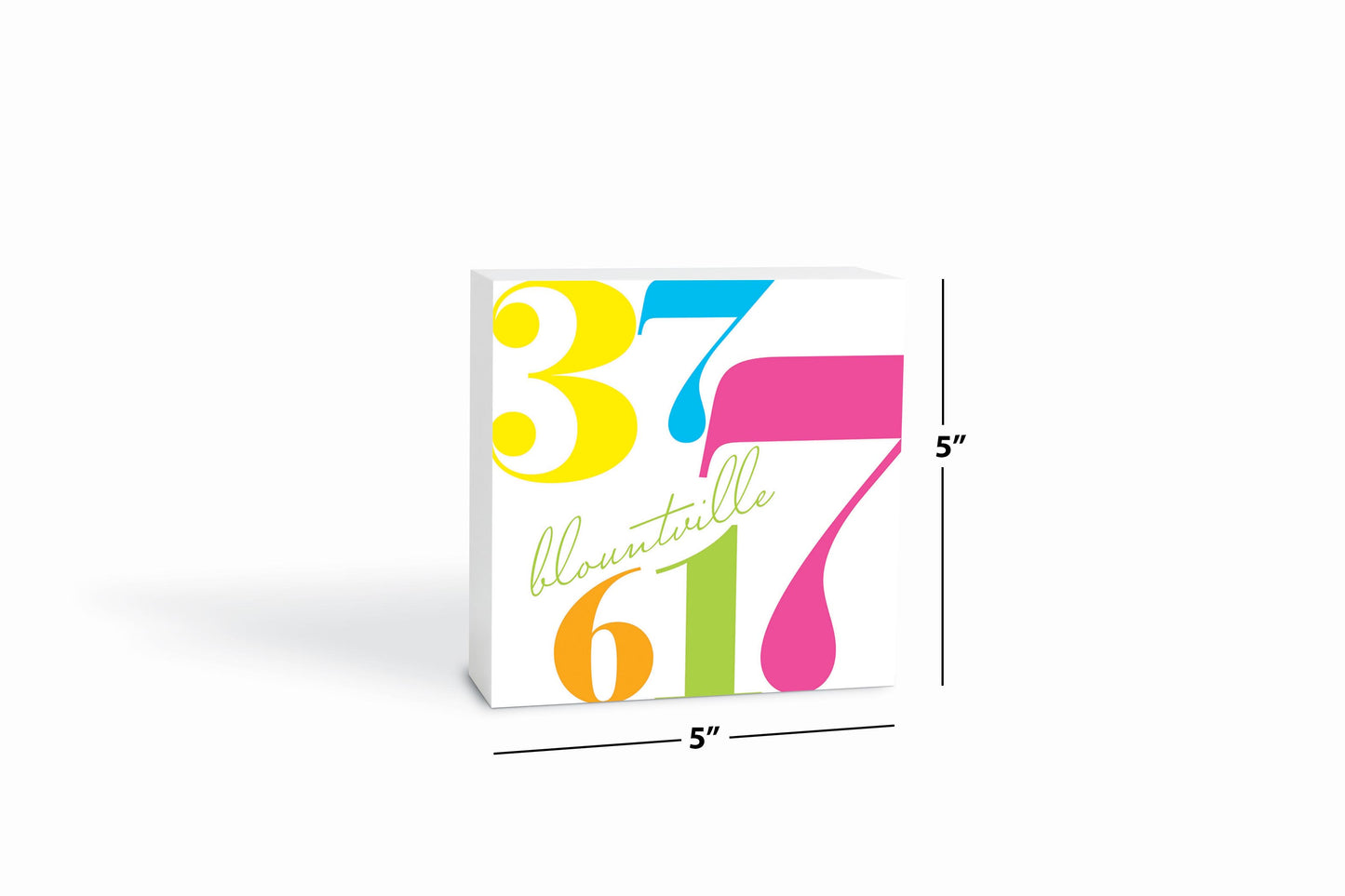 Bright Modern Color Block City Zip Tennessee Blountville | Wood Block | Eaches | Min 4