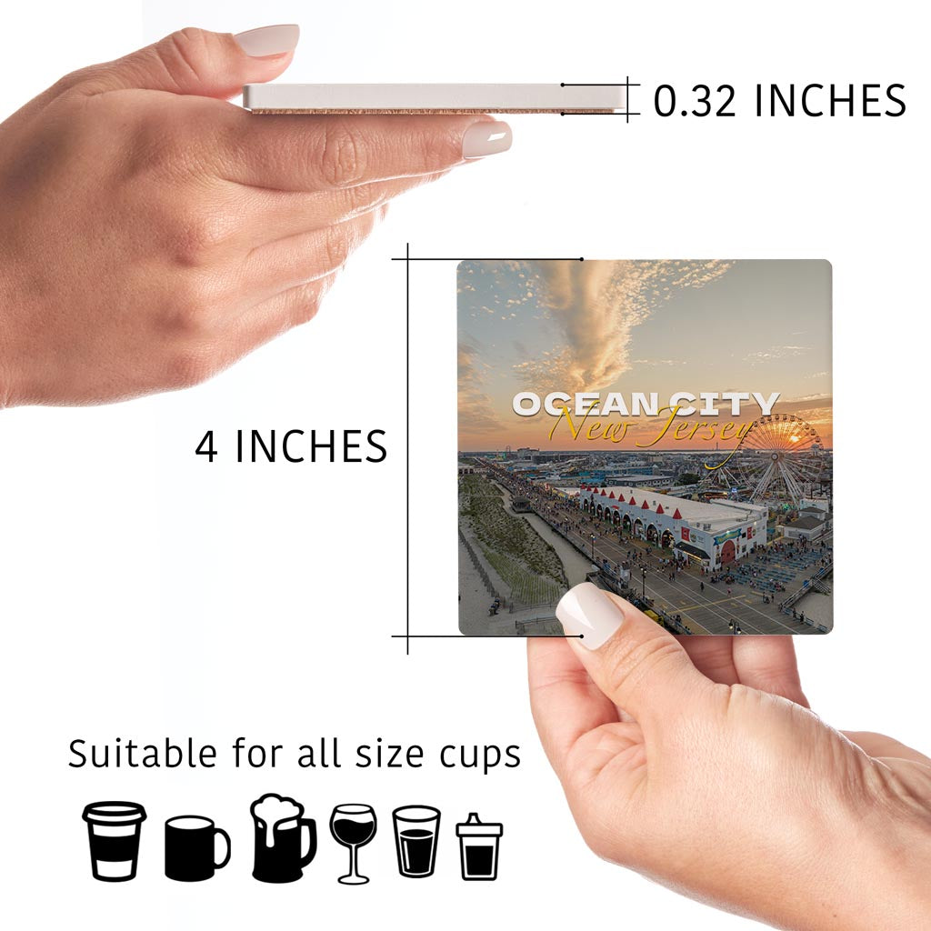 Wonderland Sunset Square Coaster| Absorbent Coasters | Set of 4 | Min 2