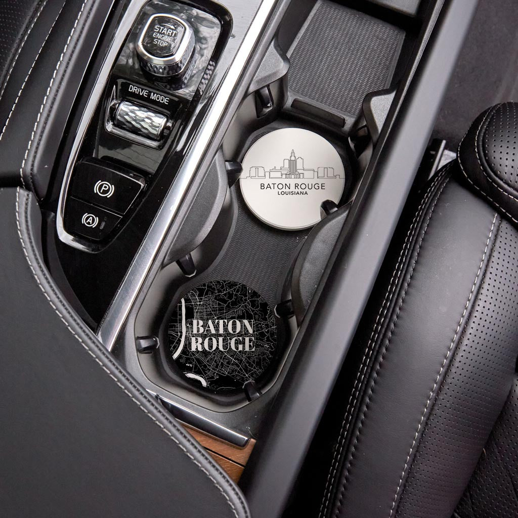 Minimalistic Baton Rouge Set | Absorbent Car Coasters | Set of 2 | Min 4