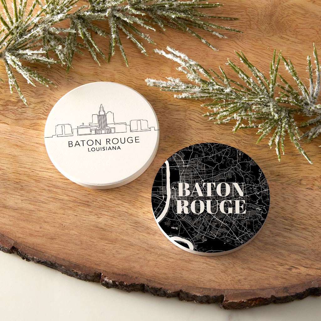 Minimalistic Baton Rouge Set | Absorbent Car Coasters | Set of 2 | Min 4