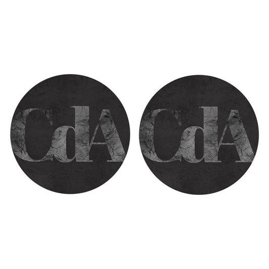 Minimalist B&W Idaho Cda Black Initials | Absorbent Car Coasters | Set of 2 | Min 4