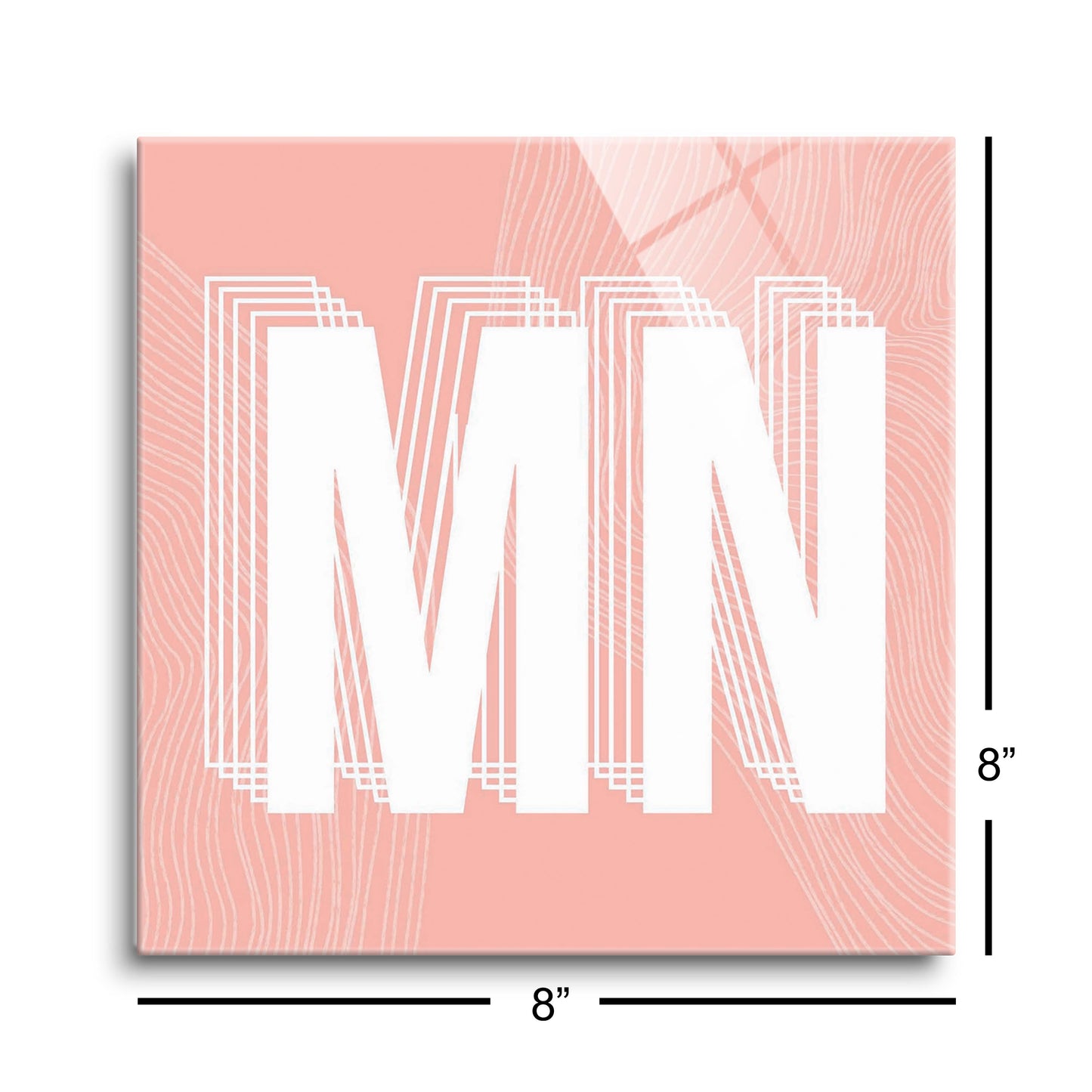 Boho Color Abbreviated On Pink Minnesota | Hi-Def Glass Art | Eaches | Min 2
