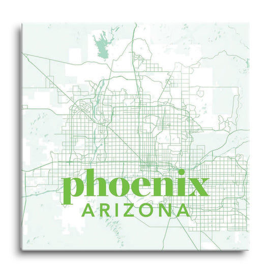 Bright Modern Green Map Arizona Phoenix | Hi-Def Glass Art | Eaches | Min 1