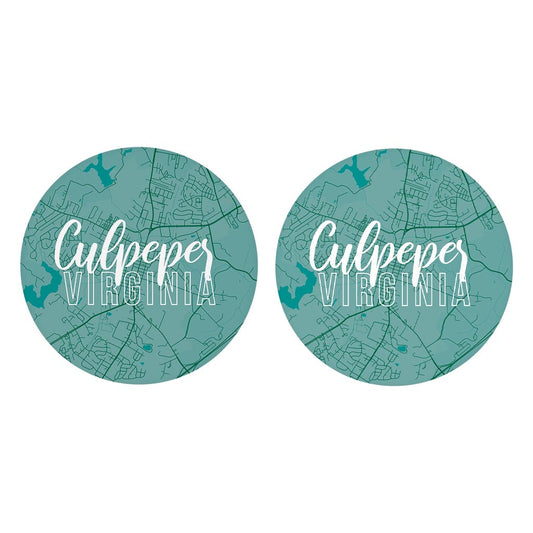 Boho Color Blue Map Virginia Culpeper | 2.65x2.65