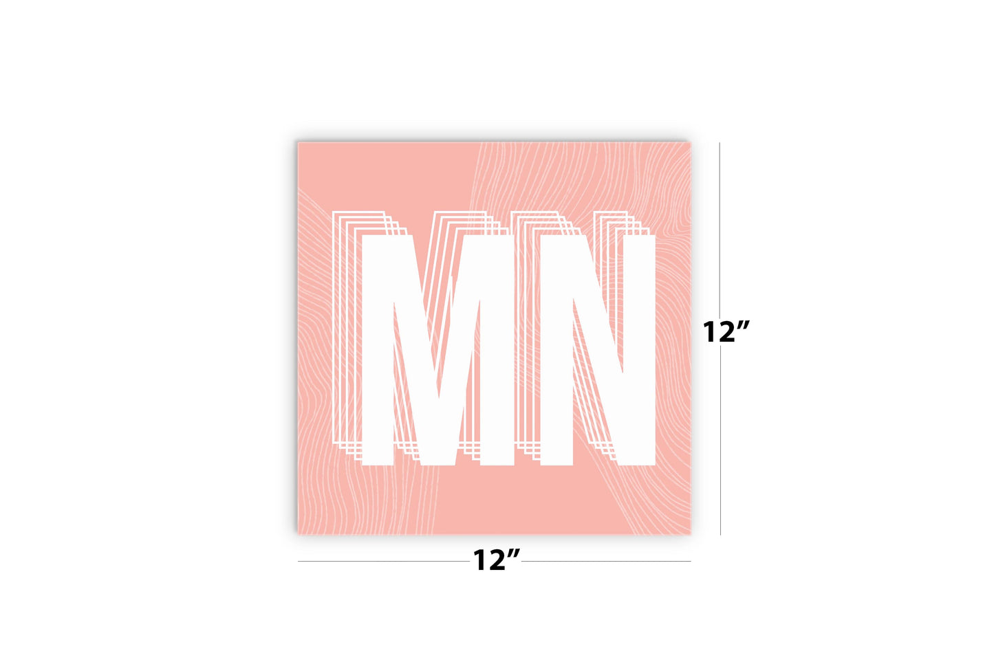 Boho Color Abbreviated On Pink Minnesota | Wood Sign | Eaches | Min 2