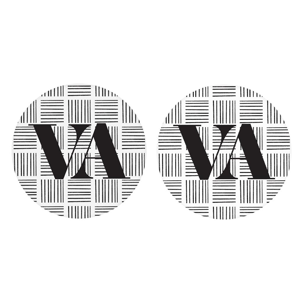 Black and White Abbreviated on White Virginia | 2.65x2.65