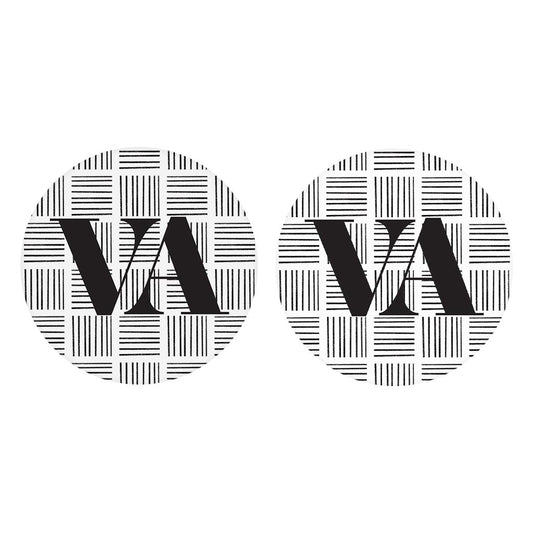 Black and White Abbreviated on White Virginia | 2.65x2.65