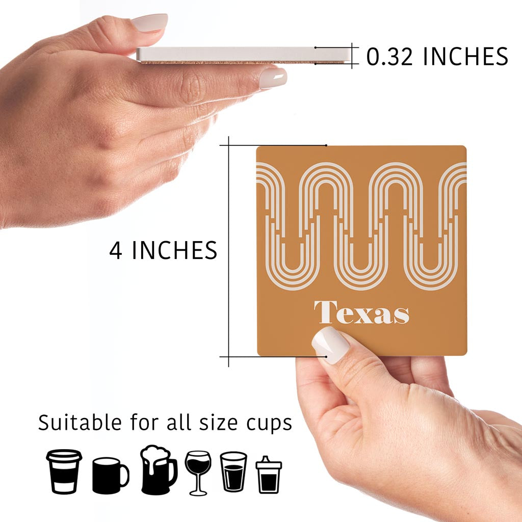 Vintage Groove Yellow Wave Lines Texas