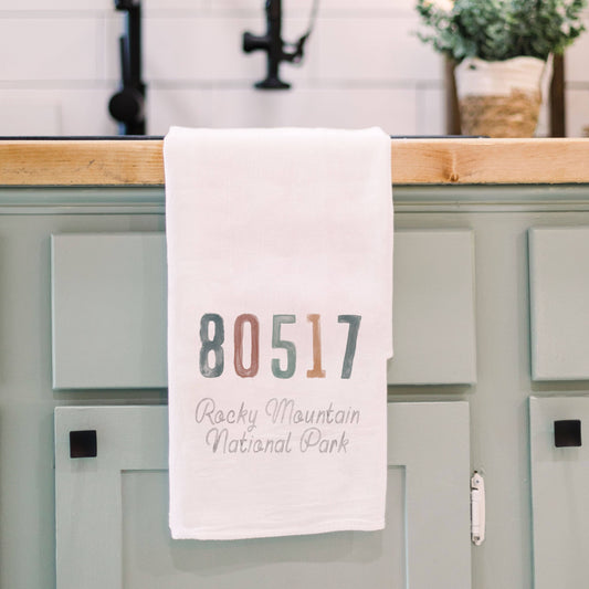 Custom Tea Towel, Watercolor Zip Town, Tea Towels