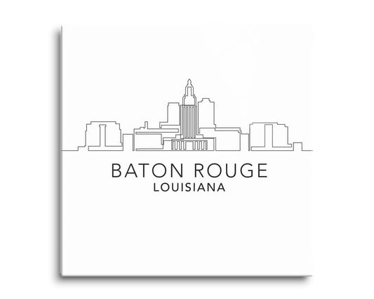 Minimalistic Baton Rouge Skyline | Hi-Def Glass Art | Eaches | Min 2