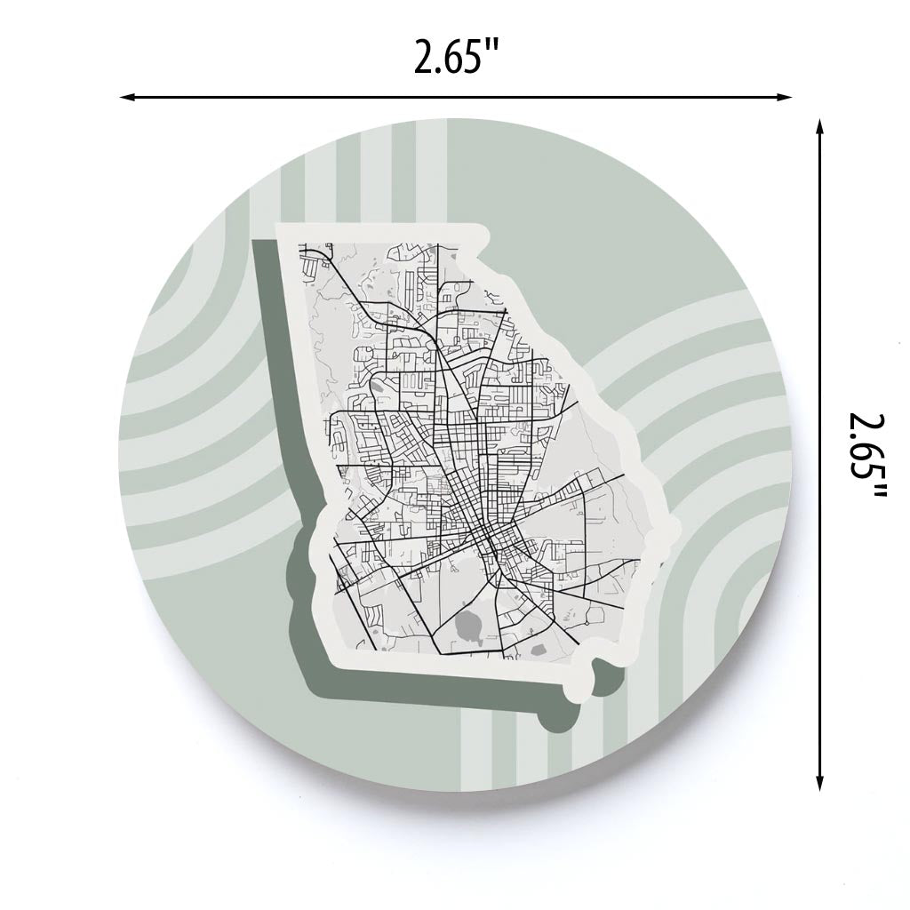 Vintage Groove Light Green Map Georgia Valdosta | 2.65x2.65