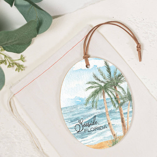 Ornament, City State, Custom Oval Ornament, Beach Town, Wood
