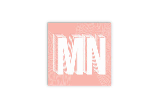 Boho Color Abbreviated On Pink Minnesota | Wood Sign | Eaches | Min 2