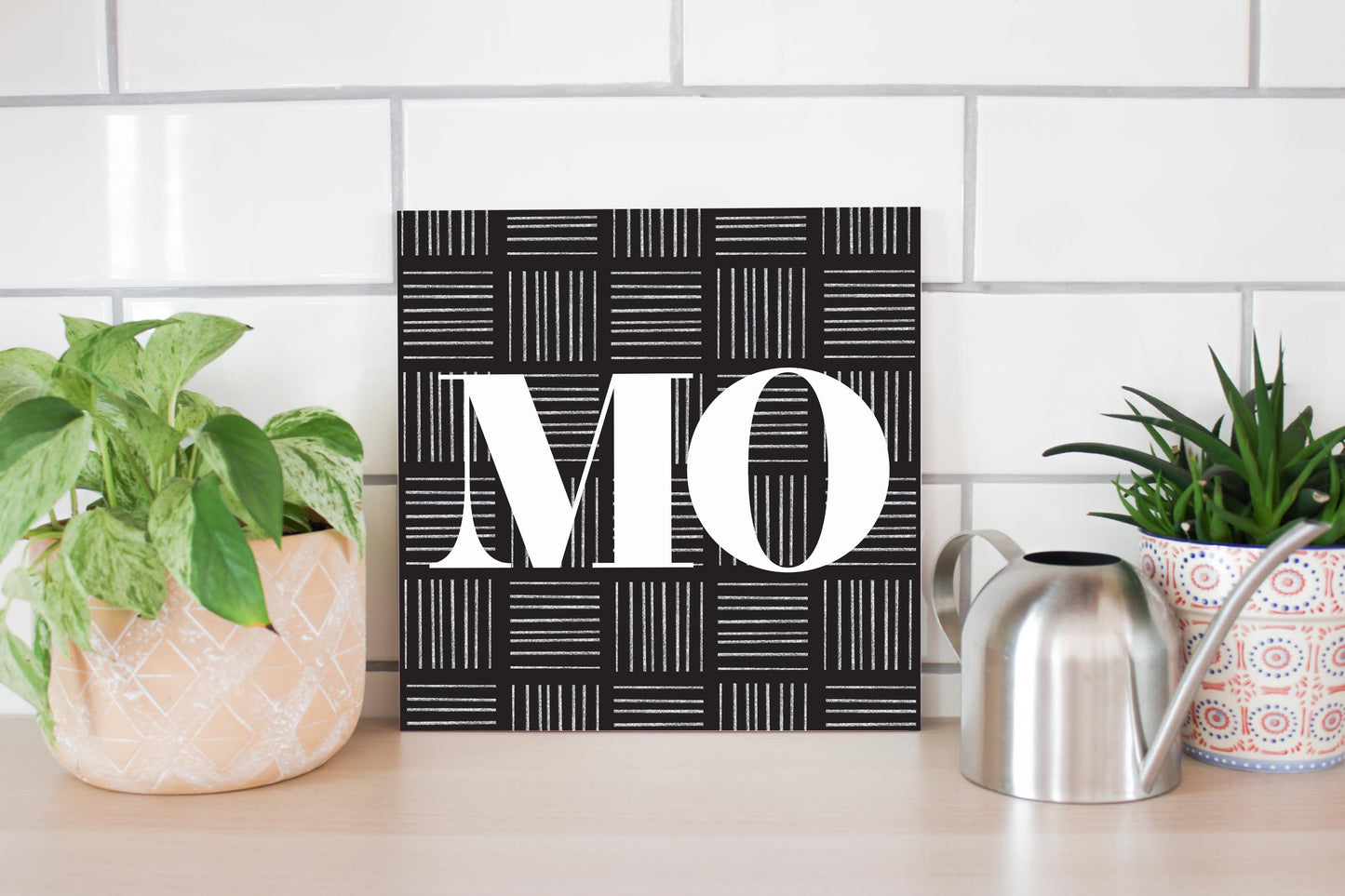 Black And White Abbreviated On Black Missouri | Wood Sign | Eaches | Min 2