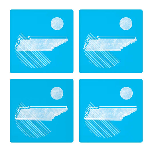 Bright Modern Geometric On Blue Tennessee | Absorbent Coasters | Set of 4 | Min 2