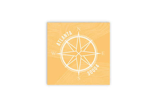 Boho Color Compass Zip On Yellow Georgia Atlanta | Wood Sign | Eaches | Min 2