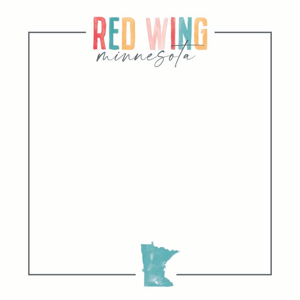 4x4 Clear Reminder-Watercolor City Red Wing Minnesota