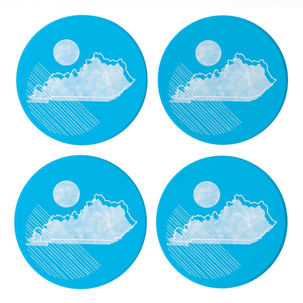Bright Modern Geometric On Blue Kentucky| Absorbent Coasters | Set of 4 | Min 2