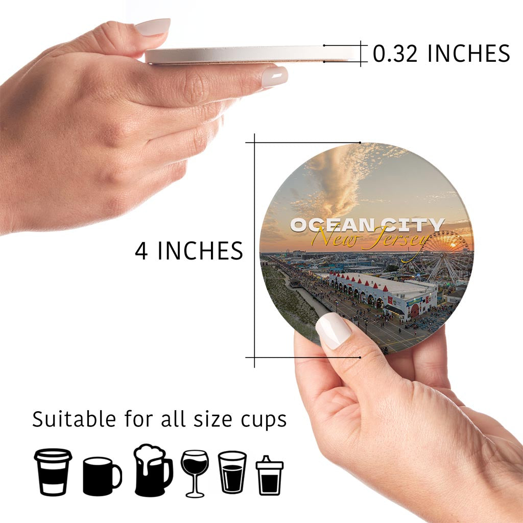 Wonderland Sunset Round Coaster| Absorbent Coasters | Set of 4 | Min 2