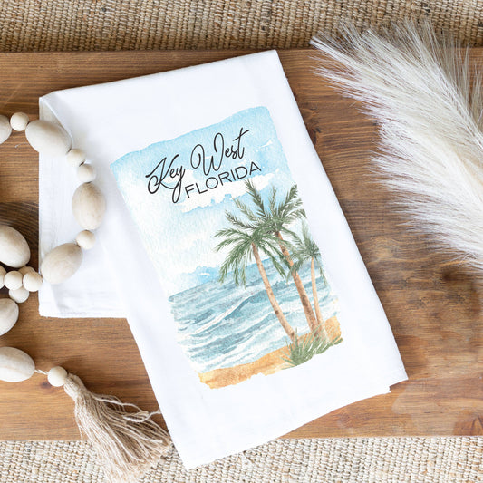 Tea Towel, Kitchen Towel, Custom City and State, Beach Theme