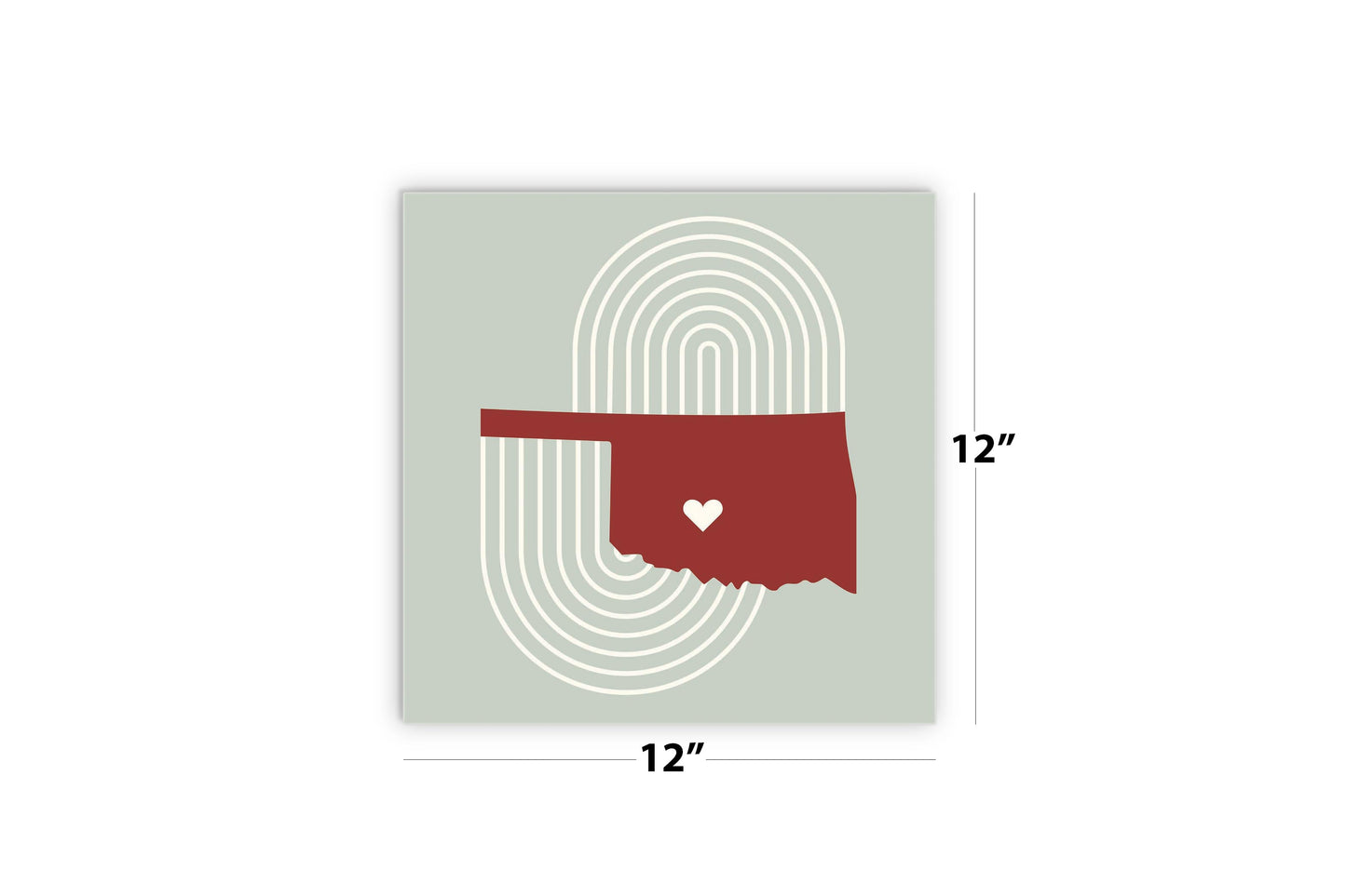 Modern Minimalist Oklahoma Chickasha Heart | Wood Sign | Eaches | Min 2