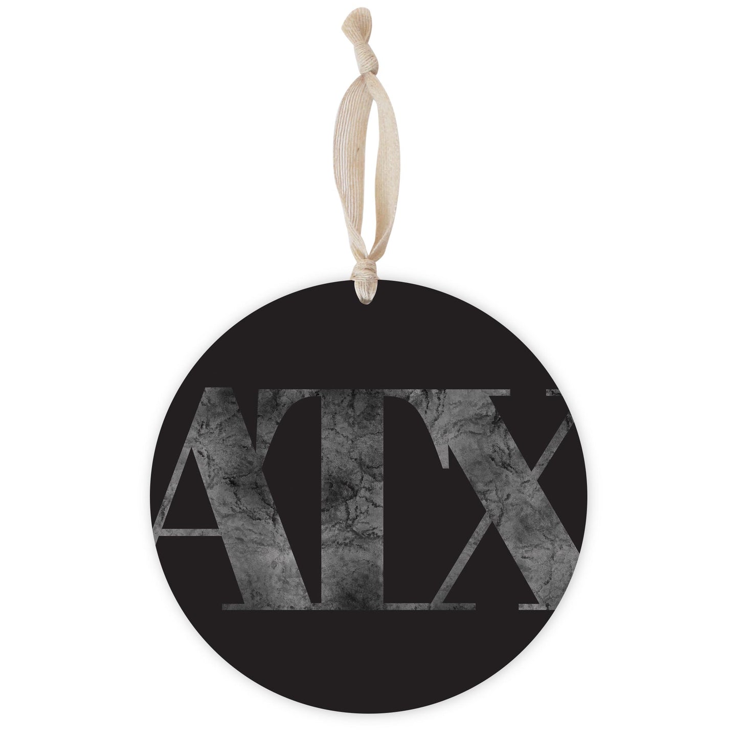 Minimalistic B&W Texas Austin Black Initials | Wood Ornament | Eaches | Min 1
