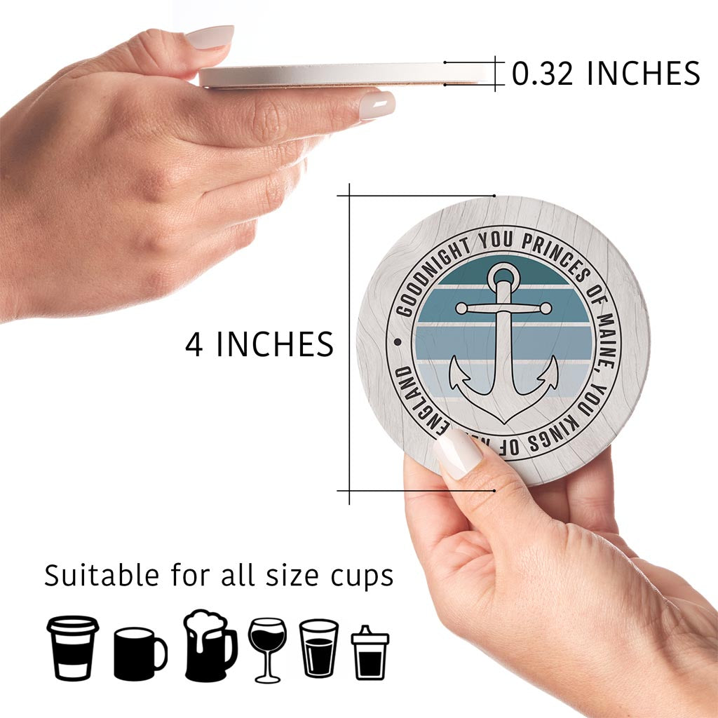 New England Anchor Saying | Absorbent Coasters | Set of 4 | Min 2