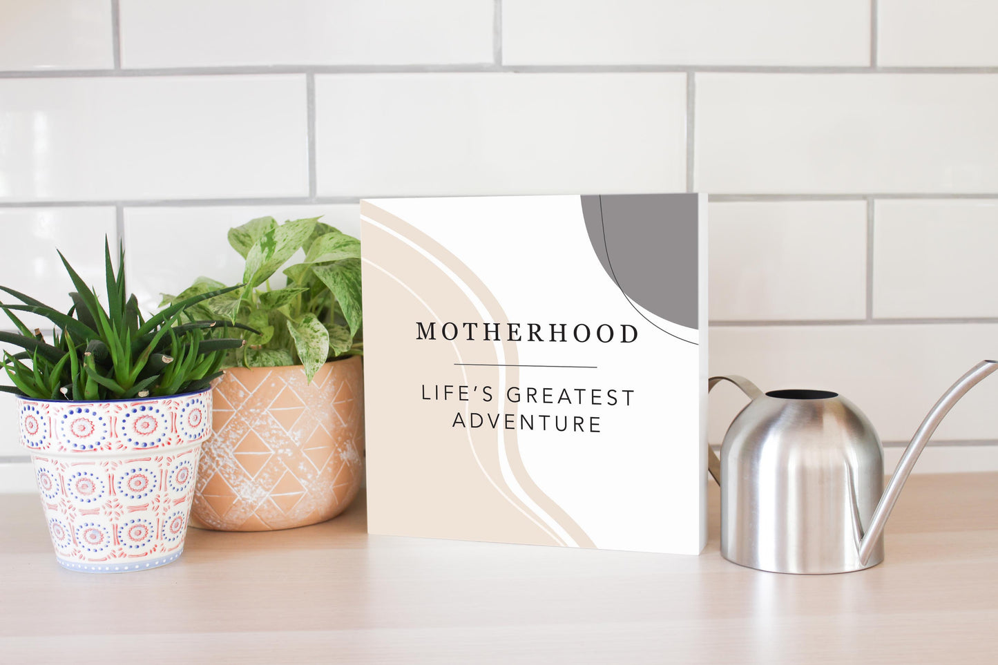 Modern Minimalist Mothers Day Adventure | Wood Block | Eaches | Min 2