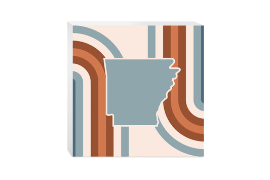 Modern Minimalist Arkansas Retro State Shape | Wood Block | Eaches | Min 2